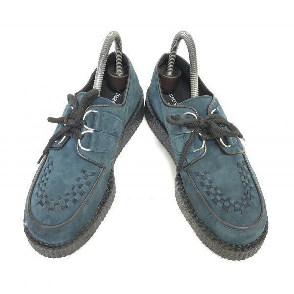 UNDER GROUND/Suede Leather Platform Boots/24.0cm/Blue/Underground Style(USED)