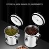 40/50/60 OZ Coffee Storage Container 304 Stainless Steel Coffee Bean Canister Organizer with Scoop Sealed for Flour Cereal Sugar