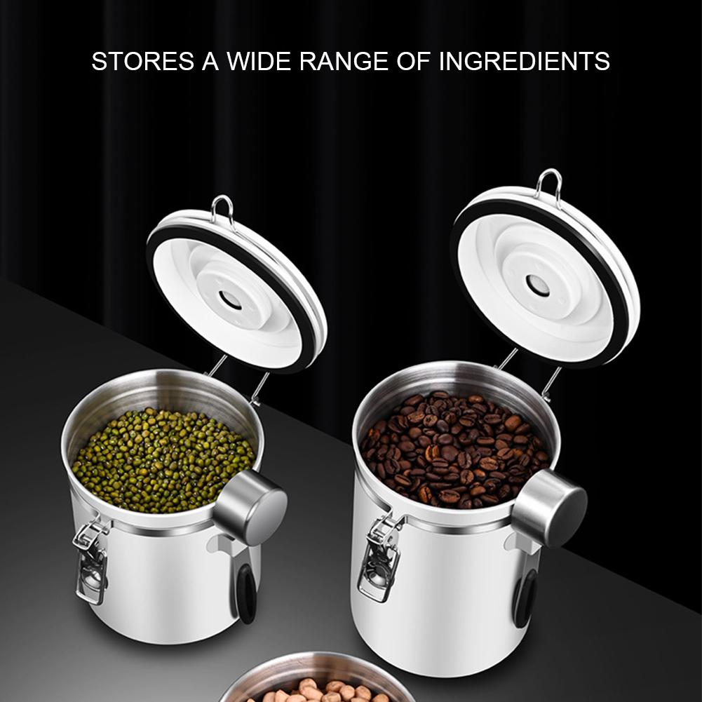 40/50/60 OZ Coffee Storage Container 304 Stainless Steel Coffee Bean Canister Organizer with Scoop Sealed for Flour Cereal Sugar