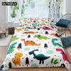 Cute Cartoon Dinosaur Print Polyester Bedding Sets Child Kids Covers Boys Bed Linen Set For Teens King Size Bedding Set