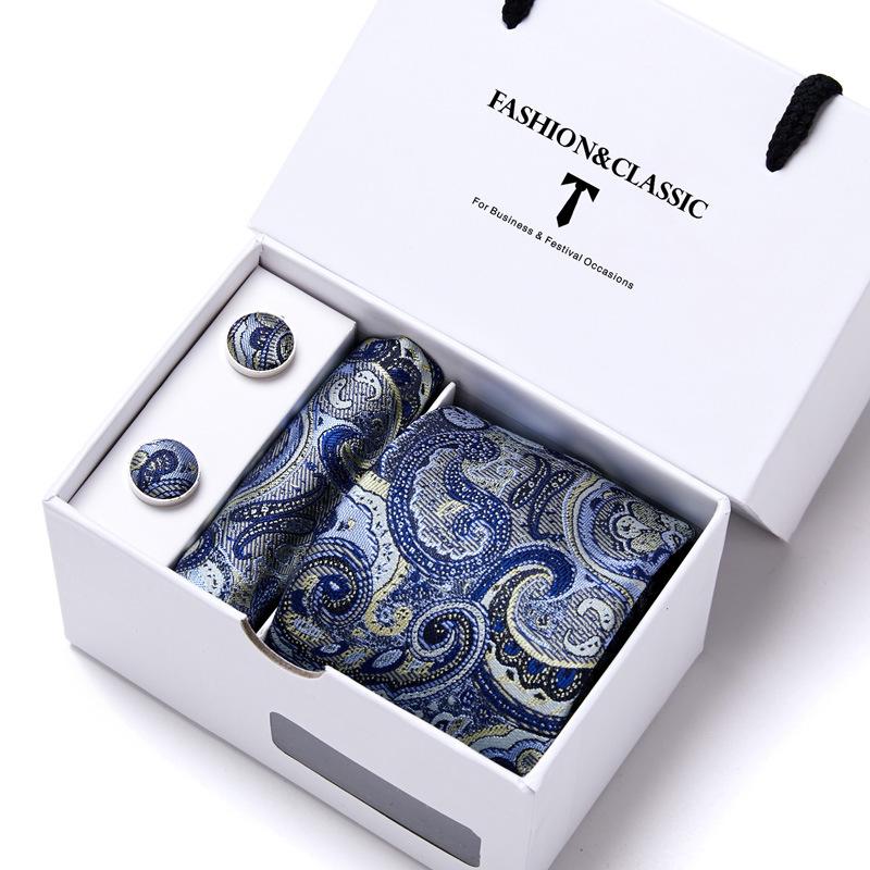 Men'S Tie Set Gift Box 5-Piece Set Group Tie Business Dress Wedding Tie