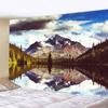 Mirror Snow Mountain Lake Tapestry?- Pine Forest Cloud Sky Water Reflection