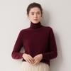 100% Cashmere Women's High Neck Solid Color Loose Fit Sweater for Autumn/Winter