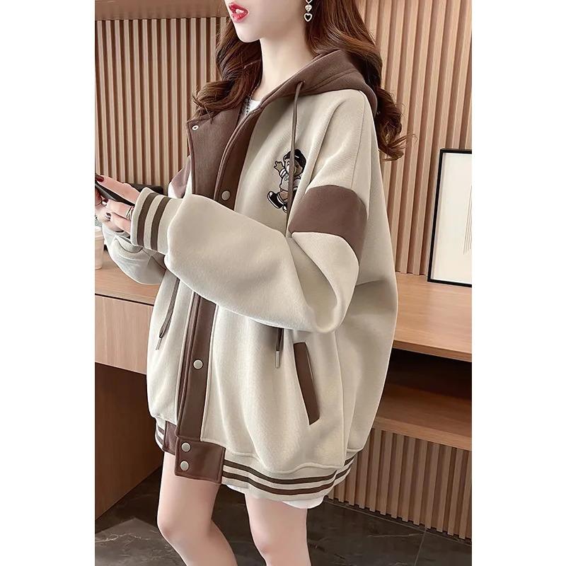 Mantel Damen Herbst und Winter Oberbekleidung Neuer Koreanischer Stil Lockerer Cardigan Sweatshirt Design Vielseitiges Oberteil