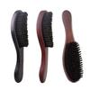 Men Beard Brush with Ergonomic Wooden Handle, Multi-function Boar Bristle Mustache Brush, Portable Beard Grooming Styling Tools