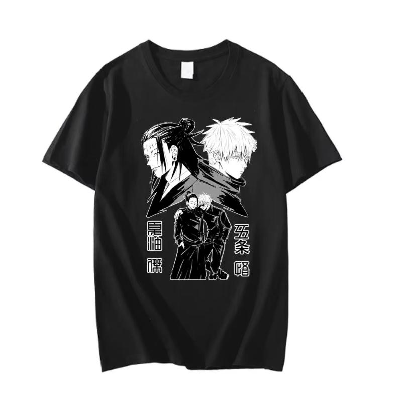 MINISO Japanese Anime Jujutsu Kaisen Suguru Geto Graphic Print T Shirt Fashion Unisex Casual Crew Neck Short Sleeve T Shirt
