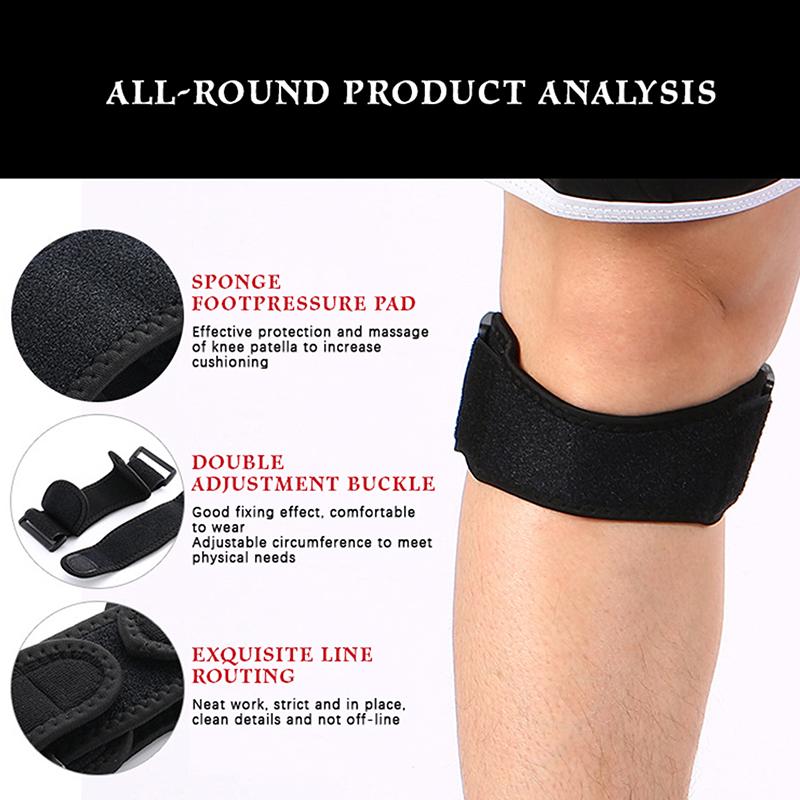 1 Piece Knee Patellar Tendon Knee Support Strape Brace Adjustable Shock Absorption Compression Knee Pad Sleeve For Basketball