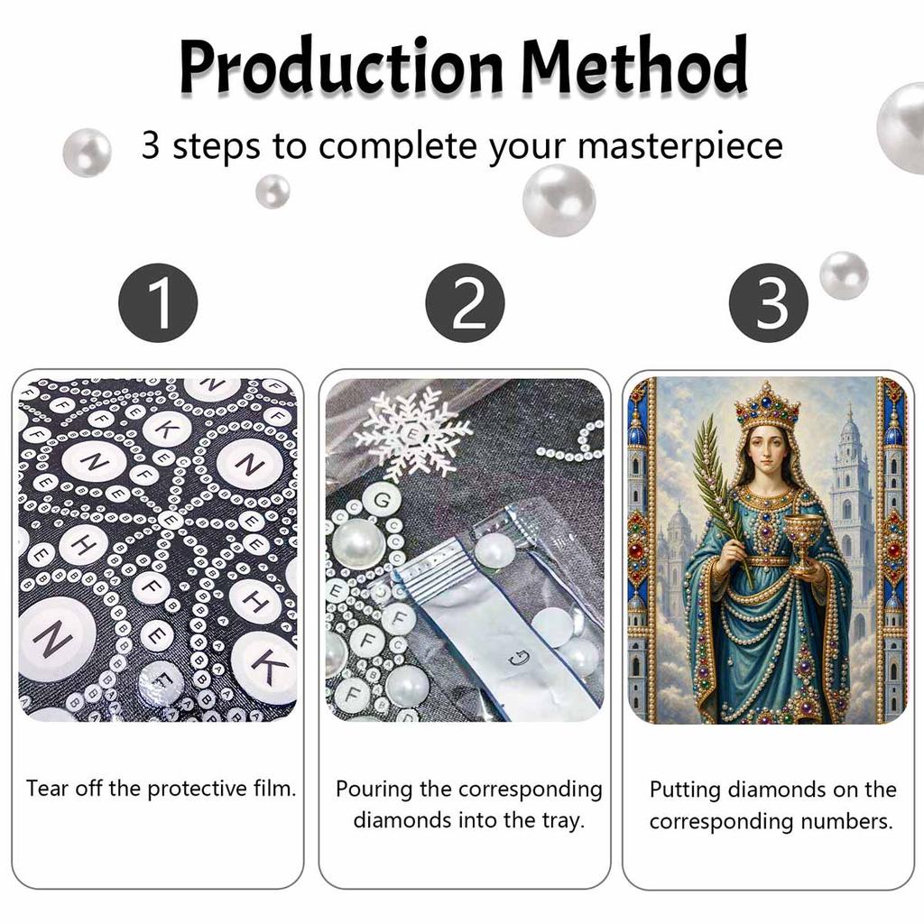 DIY 3D Pearl Diamond Painting Art Set Queen Crown Chalice Home Decor Art Set Wall Art