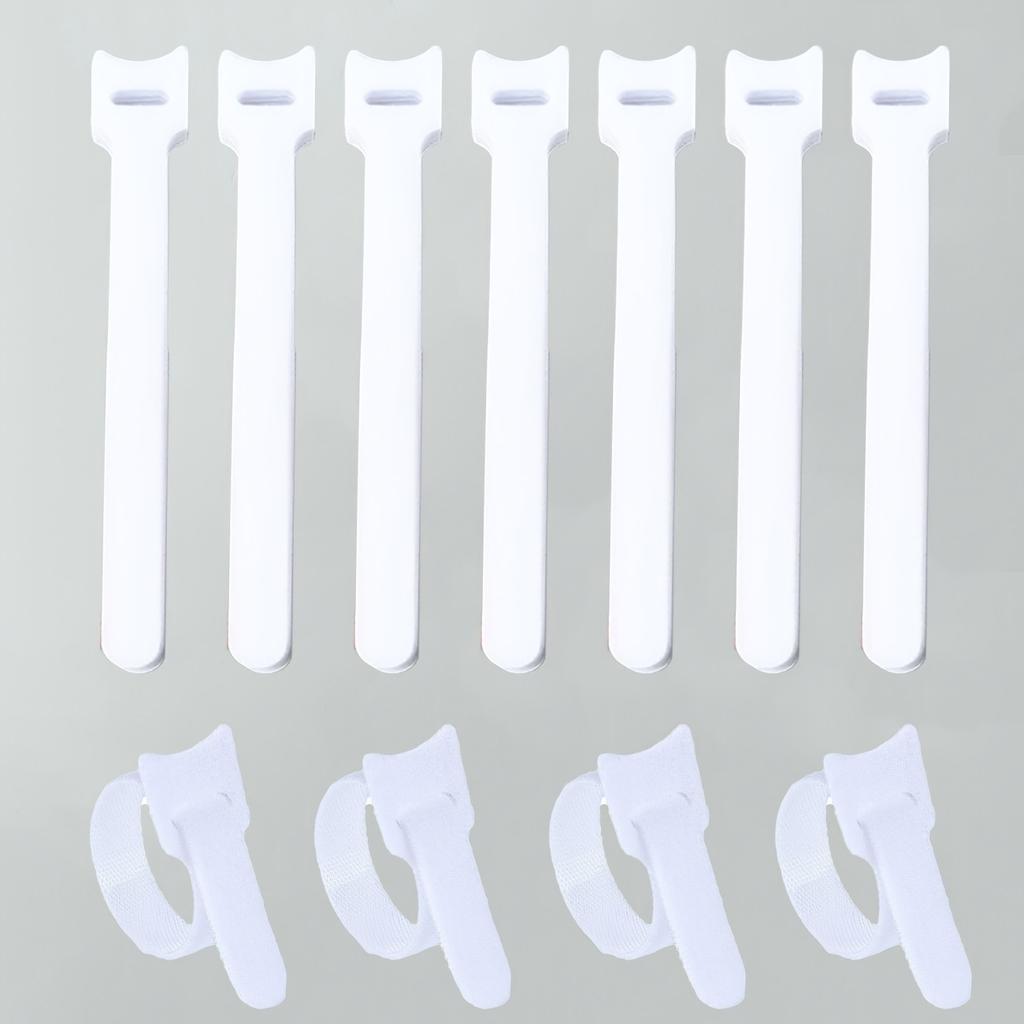 70 buc. Legături de cablu cu scai de culoare mixtă - Organizator de cabluri din material durabil pentru casă și birou, design vibrant în dungi, fixare sigură cu buclă