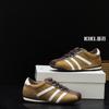 Retro color matching 2025 autumn new German training shoes women's bowling shoes leather lace-up casual shoes sports shoes board shoes