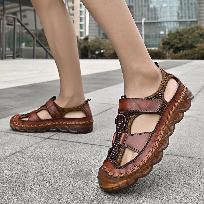 2024 Leather men's shoes summer new large fashion casual sports sandals Fashion outdoor beach men's walking shoes38-46