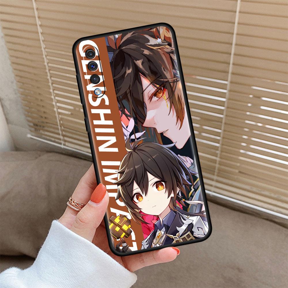 

Чехол для игрового телефона Genshin Impact для Samsung Galaxy A50 A20e A20s A02s A03 A70 A52 A51 A30 A10 M52 M31 S7, черный чехол Fundas Samsung S7