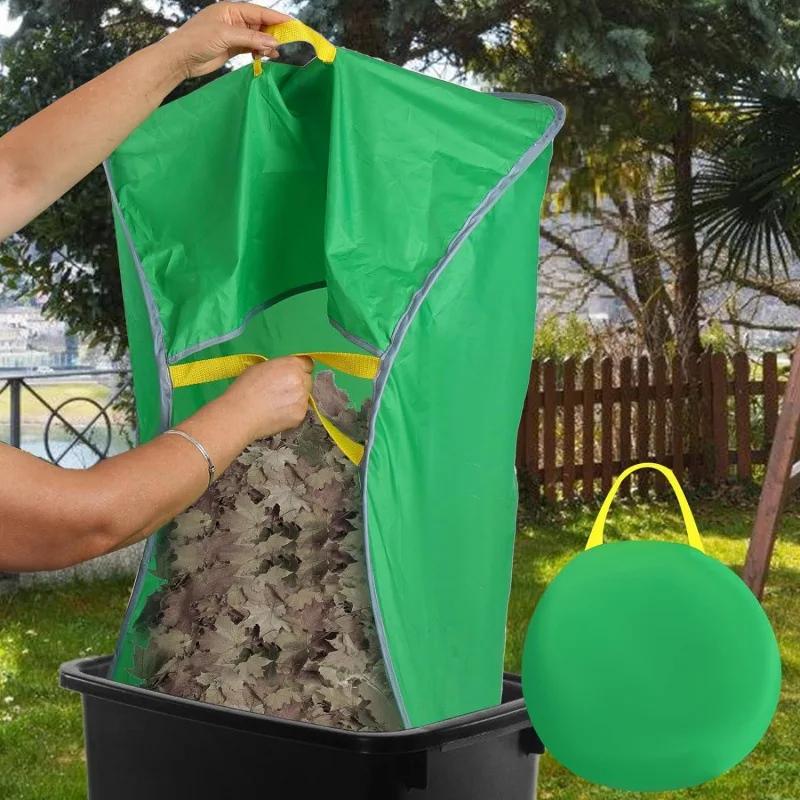 Portable Pop-up Leaf Collection Bag Reusable Yard Garden Bag Leaf Collector Garden and Yard Waste Storage