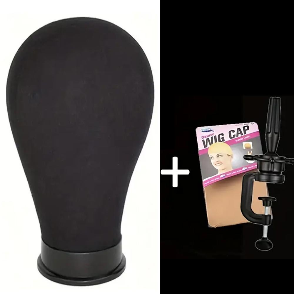 22 Inch Wig Head Canvas Block Head for Making Wigs Mannequin Head With Stand and Wig Caps
