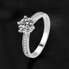 925 Sterling Silver Zircon Adjustable Women's Engagement Ring Wedding Fashion Jewelry Accessories
