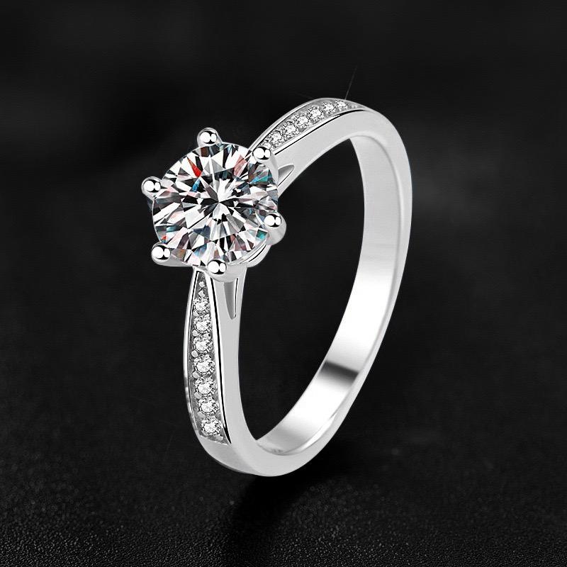925 Sterling Silver Zircon Adjustable Women's Engagement Ring Wedding Fashion Jewelry Accessories
