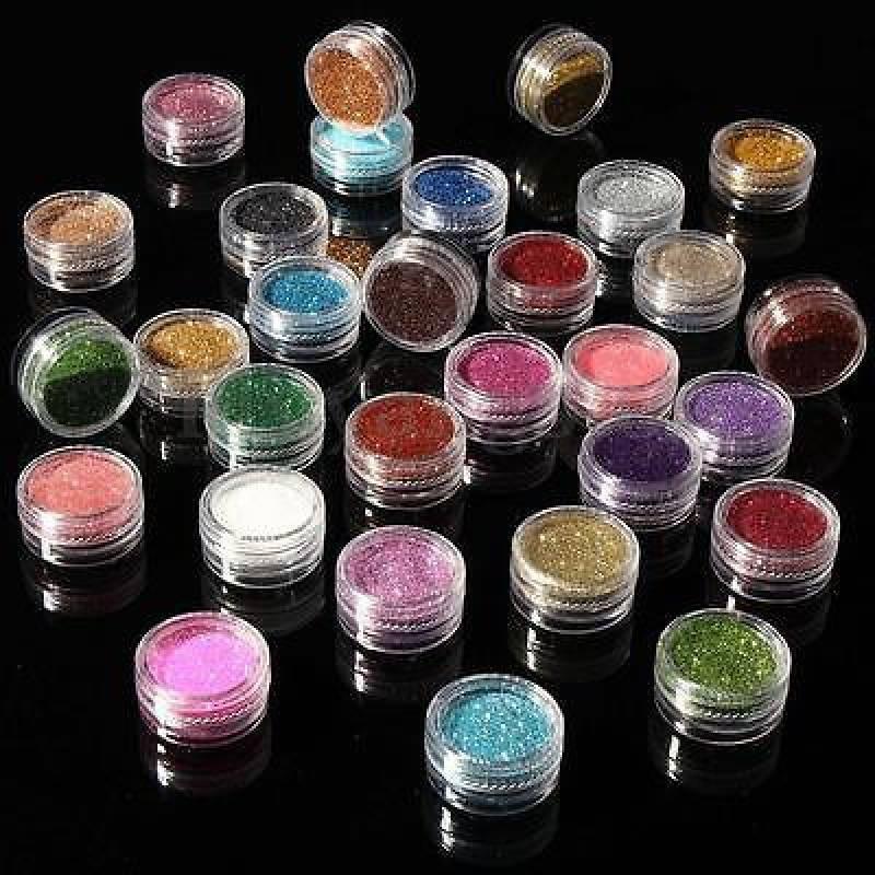 30-color Sparkling Nail Art Party Temporary Shiny Makeup Set