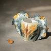 Creative Hand-painted Ceramic Vases Wavy Patterned Wings Ceramic Handicraft Floral Arrangement Accessories Home Decoration
