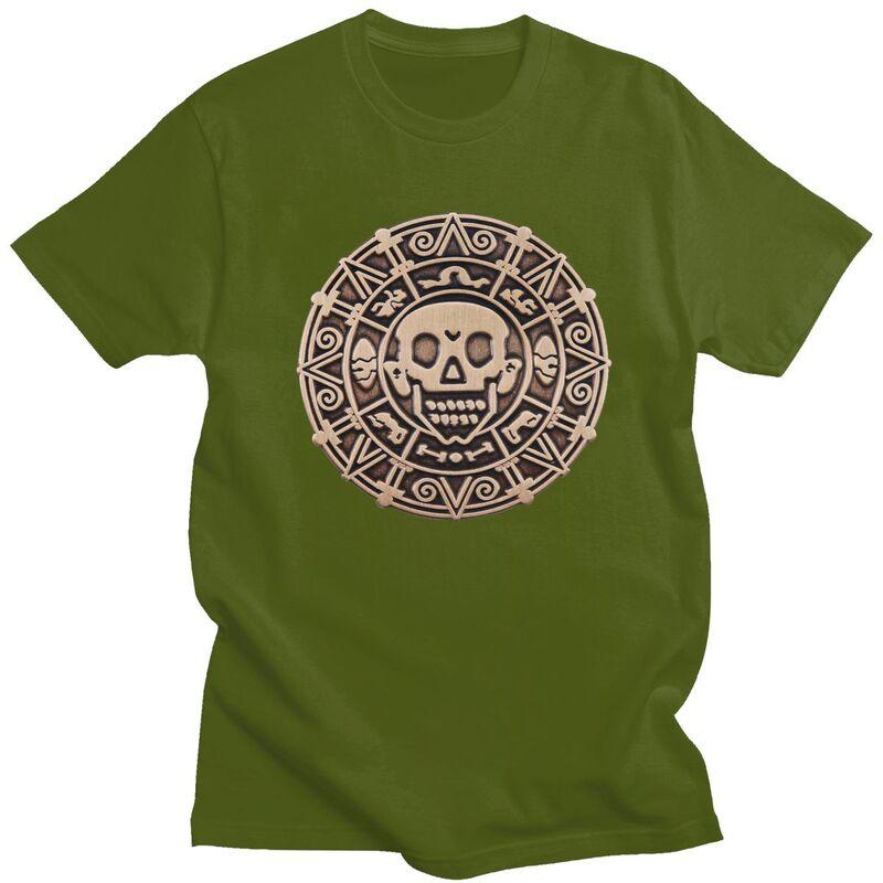 Custom Mens Aztec Pirates Caribbean Skull T Shirts Short Sleeves Cotton Tshirt Tshirt Leisure Tees Clothing