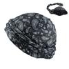 Men Women Satin Lined Turban Hat Adjustable Pre-Tied Headwraps Trendy Printing Sleeping Bonnet Chemo Hat Hair Cover