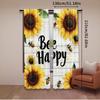 2Pcs Bee Happy Curtain Honeybee Sunflower Sunny Floral Garden Plant Leaves Suitable For Bedroom Bathroom Living Room Dining Room
