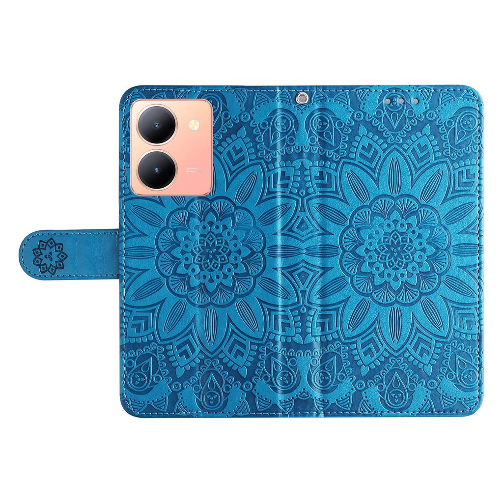 For vivo Y78 (China) 5G/Y36 4G (Global)/Y36 5G (Global) PU Leather Wallet Phone Cover Sunflower Imprinted Stand Case