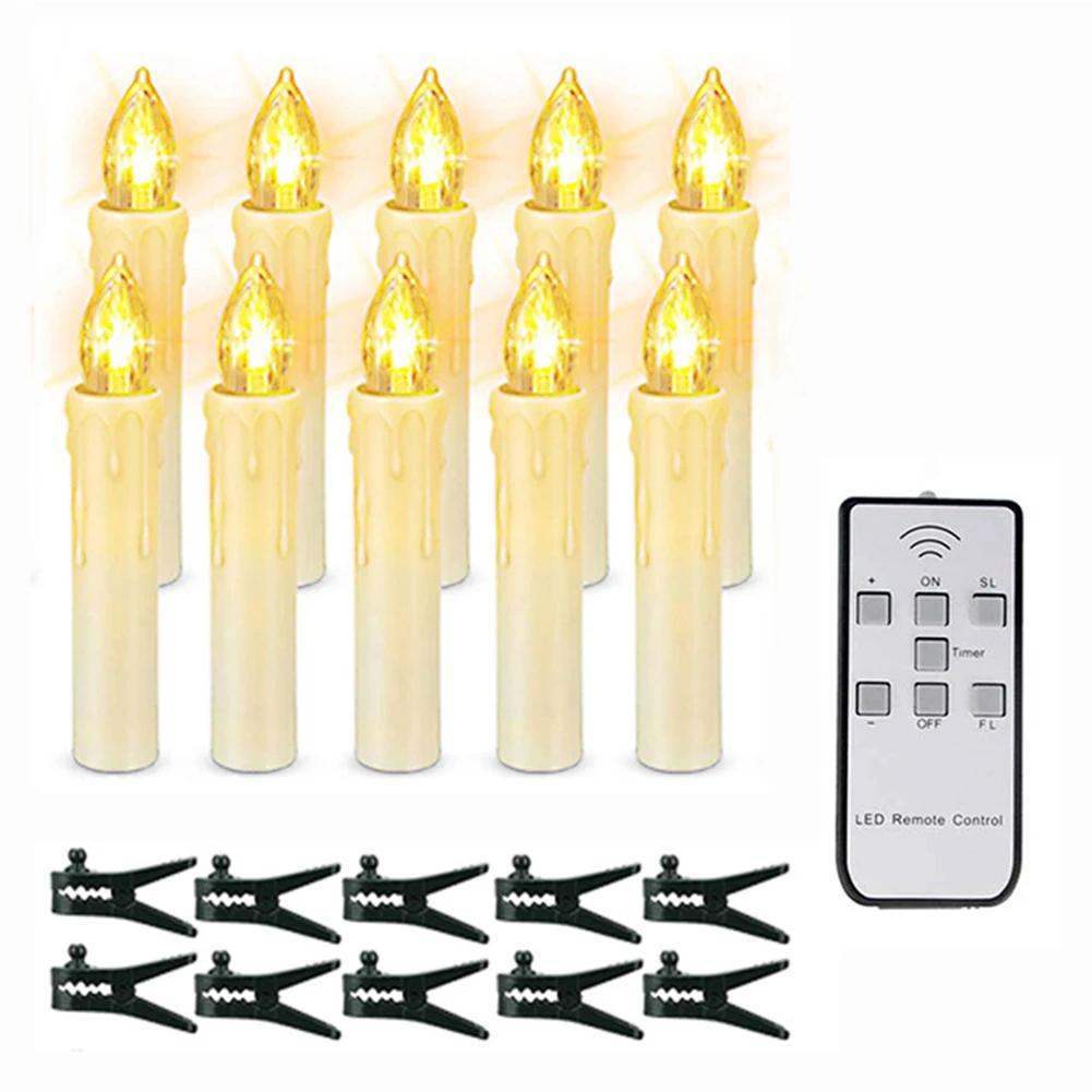 

LED Candles With Flashing Flames Battery Operated Christmas Tree Candle Timer Remote Control New year s Decoration Fake candles