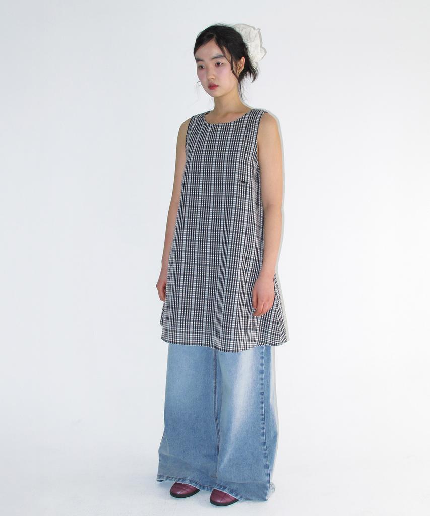 AMES-WORLDWIDE Check Layered Dress Black