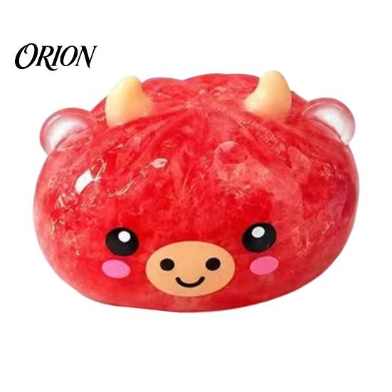 Soft Pinchable Toys Cute Cow Bun Squishy Toy, Transparent Slow Rebound Squeeze Ball, Ice Desk Ornaments for Stress Sand Fidget Relief Vent Toy