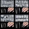 504x Curved Nail Tips Duck Nail Tips Press On Nails Tips Half Cover False Nails Clear Nail Tips for Nails Extensions