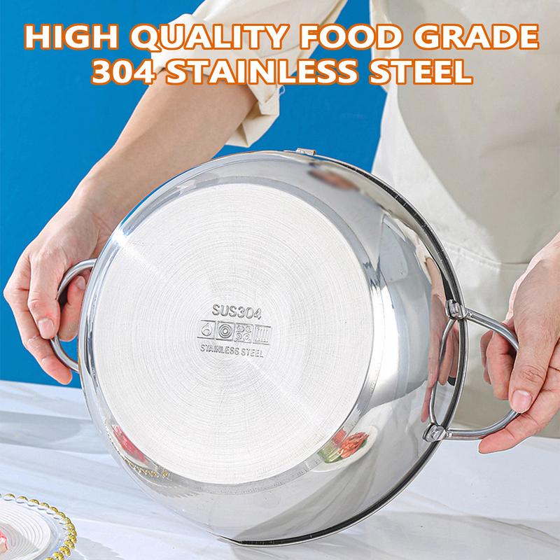 21/24/28 CM Deep Fryer Pot Stainless Steel Oil Pan with Strainer Basket and Thermometer Tempura Oil Fryer for Cooking Kitchen