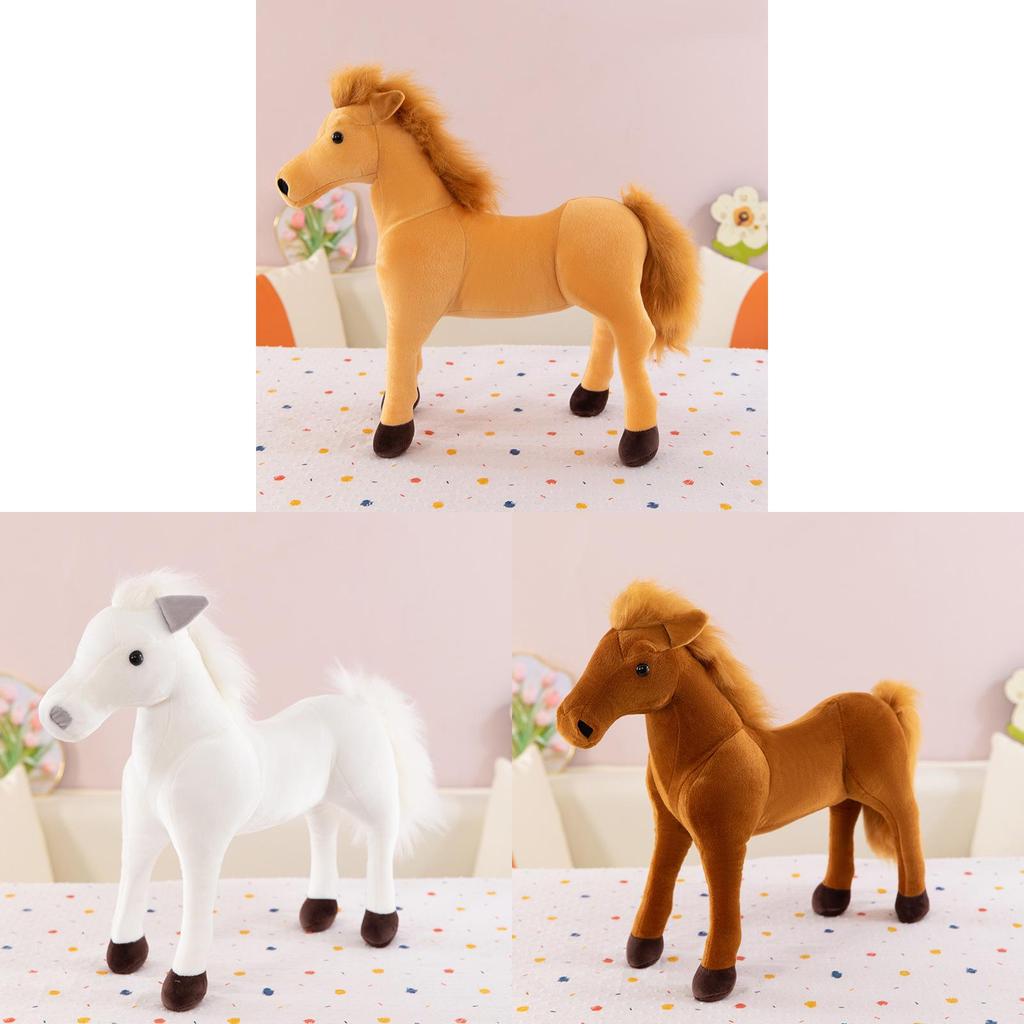 Peluche Cavallo Realistico Con Imbottitura in Cotone PP Per Bambini e Collezionisti