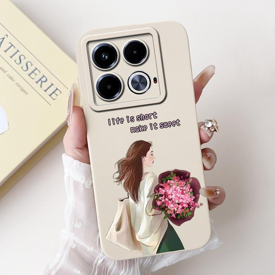 For Infinix Note 40 Case X6853 Pretty Girls Sunflowers Cover Soft Silicone Phone Case For Infinix Note 40 Pro Plus Note40 Fundas