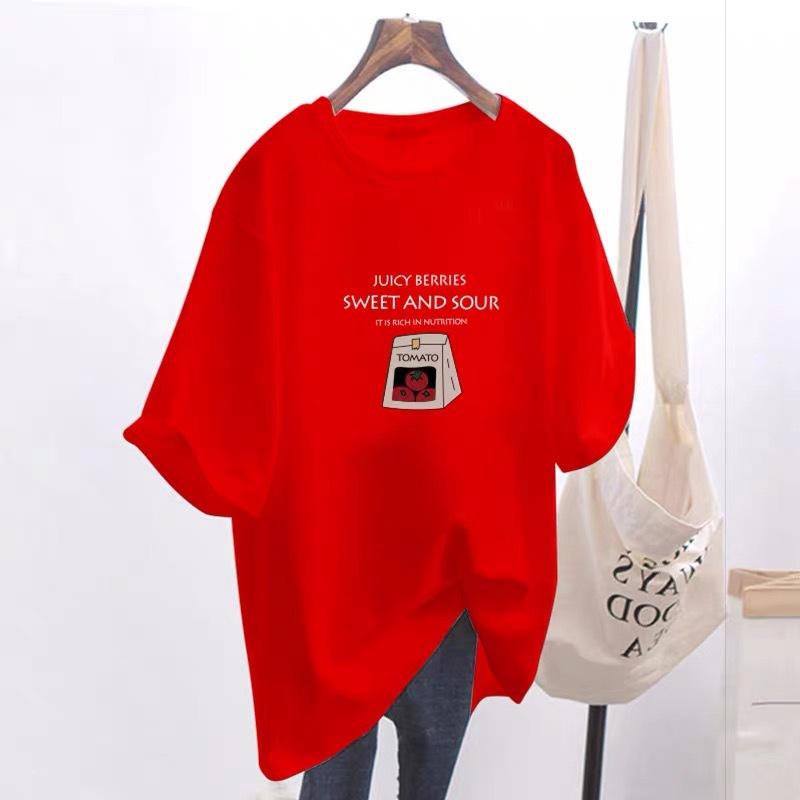 

Pure cotton large version short-sleeved T-shirt women s 2025 summer new loose medium and long butt-covering large-size top tide XXXXL