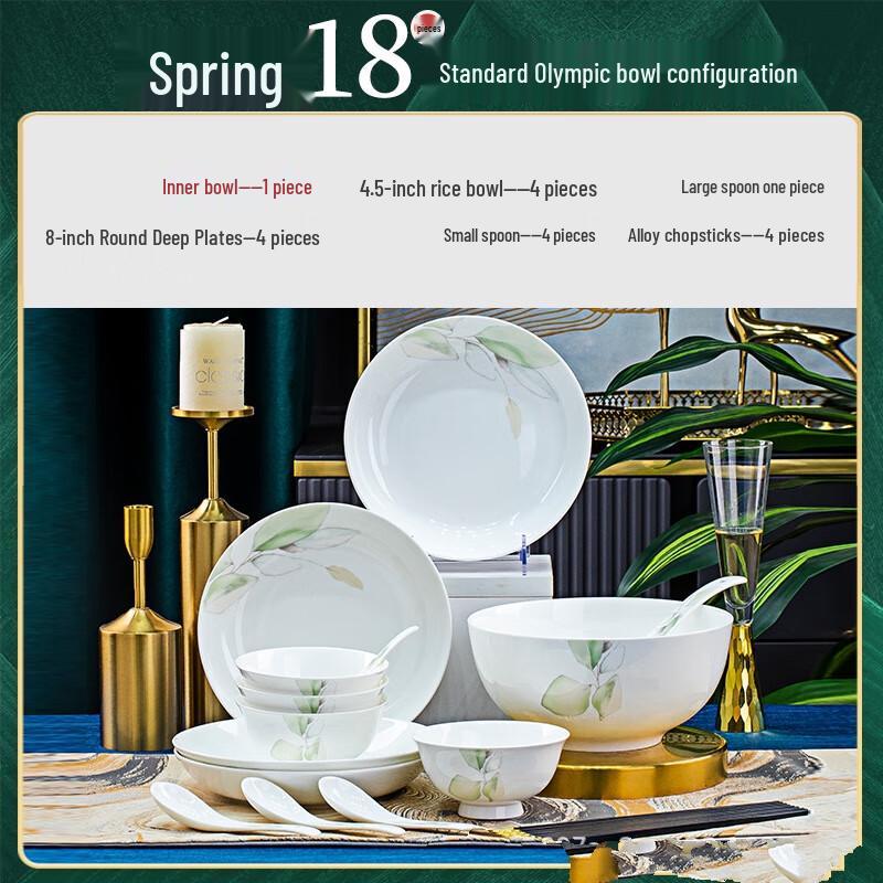

Linpan 18-Piece Spring s Embrace Dinnerware Set