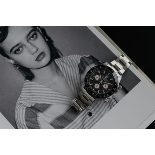 [HYAKUICHI 101] No.11 Hyakuichi Diver's Chronograph Watch with Ceramic Bezel, Black and Ivory, BKIV