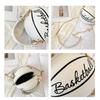 Trendy Letter Chain Basketball Bag New Fashion Korean Style Solid Color Simple Handheld Shoulder Bag for Women