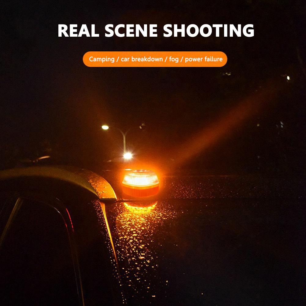 V16 LED Car Emergency Beacon Light USB Rechargeable Magnetic Induction Strobe Road Accident Lamp Waterproof Safety Warning Light