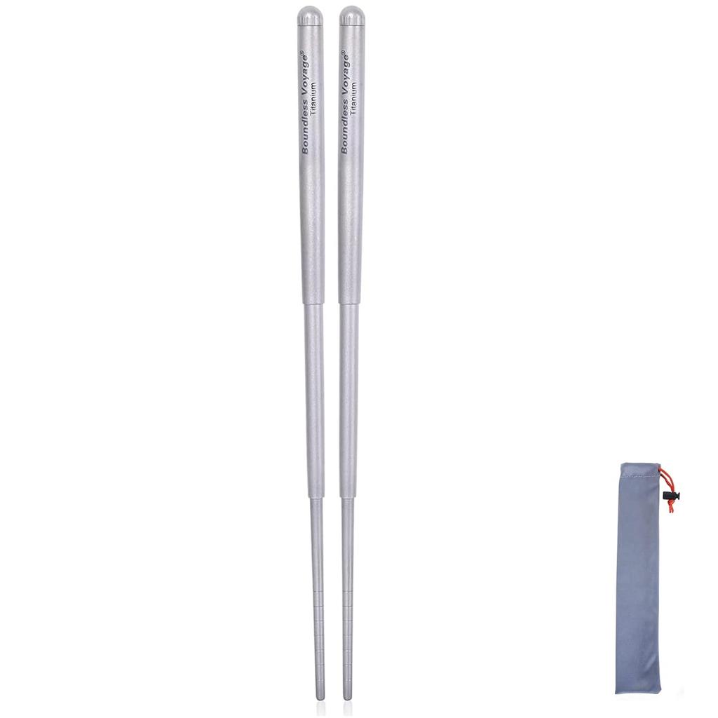 Boundless Voyage Titanium Chopsticks Folding Portable 19.8cm 8cm when stored Outdoor Camping Barbecue Compact Easy Carry Lightweight Approximately 17g