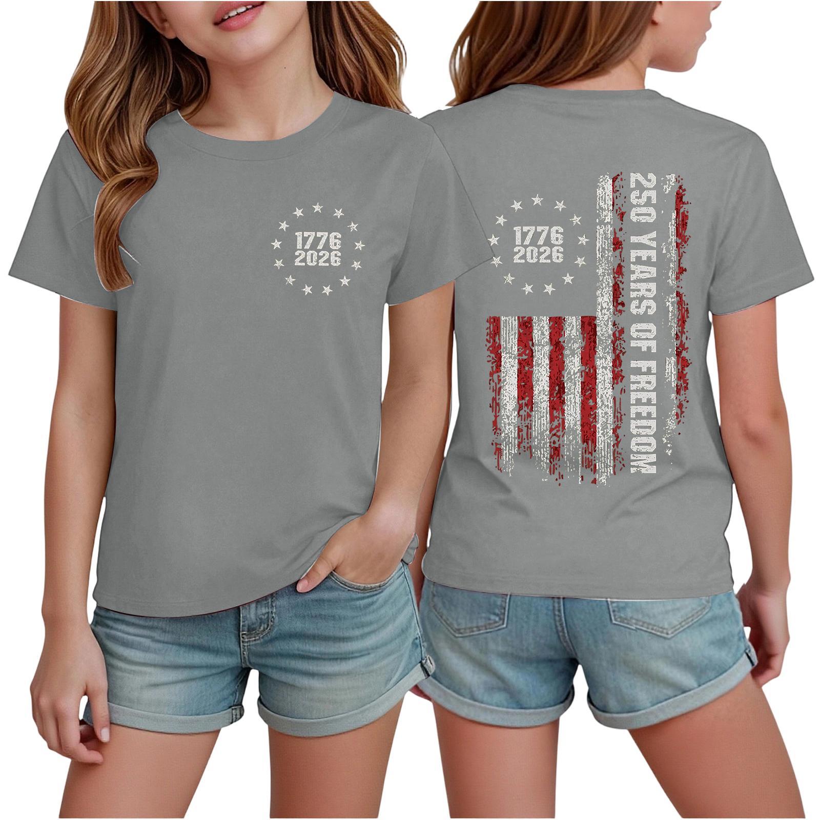 Boys  And Girls  Printed Fashion Casual Short-Sleeve T-Shirts 140