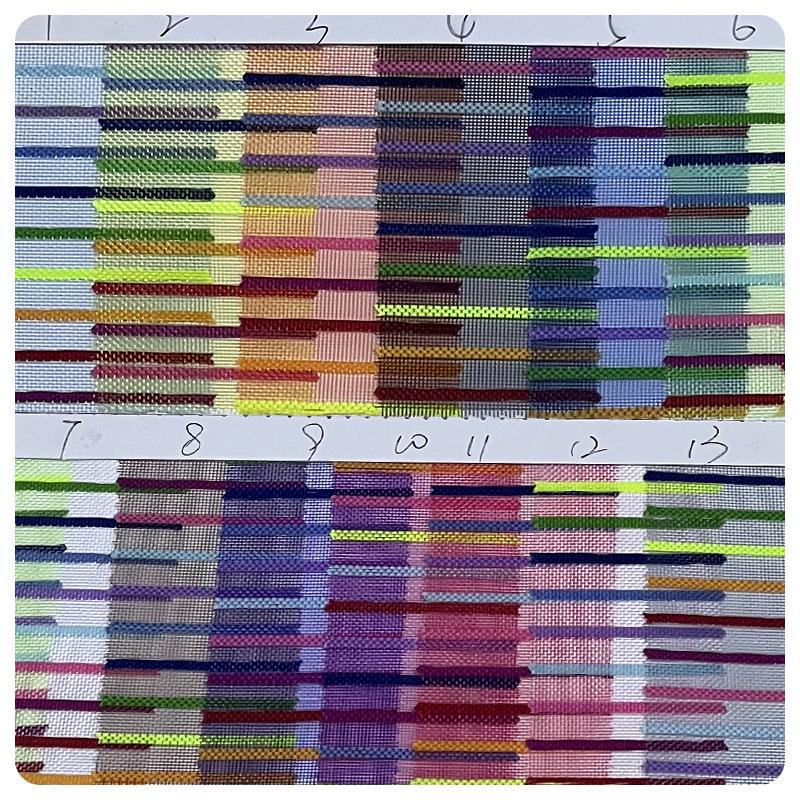 Polyester Stripe Mesh Nylon Handbag & Cosmetic Bag