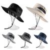 Windproof Portable Big Visors Wide Brim Anti-UV Fishing Cap Breathable Foldable Bucket Hat  Hiking