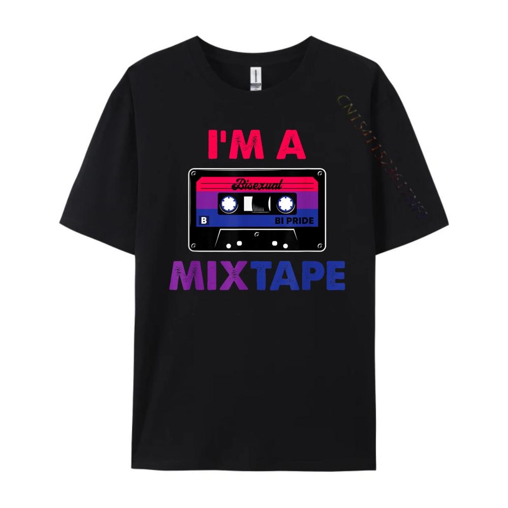I M A Mixtape Bisexual Pride Month Lgbtq Cassette Tape Graphic T Shirts Men Oversized New Year Chinese Style