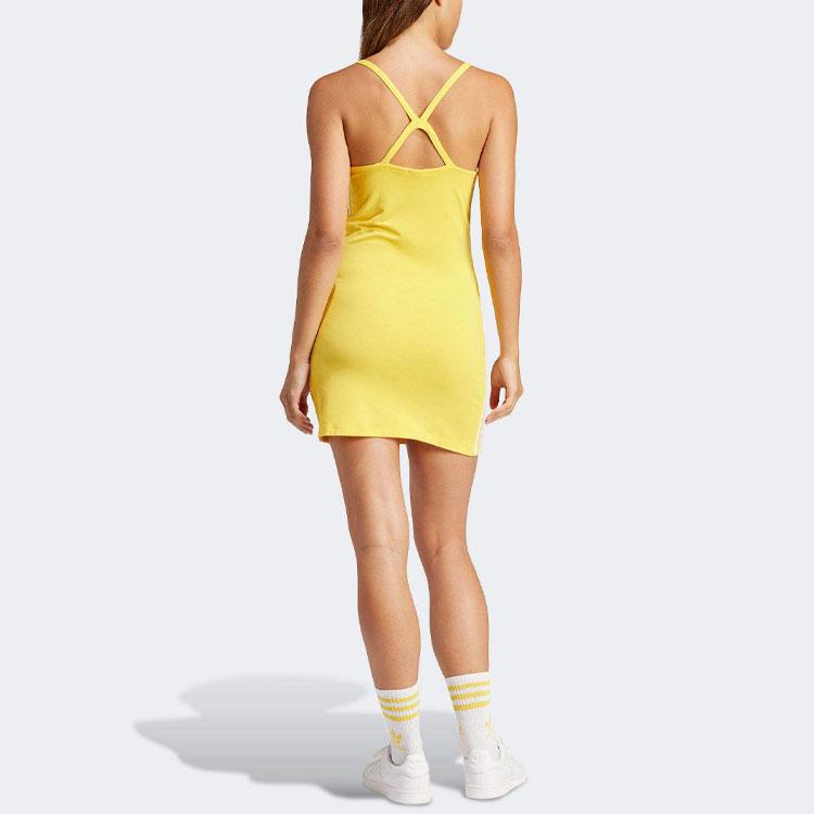 Adidas Originals Adicolor Series Three Stripes Logo Dress Women Dresses Yellow IR8124