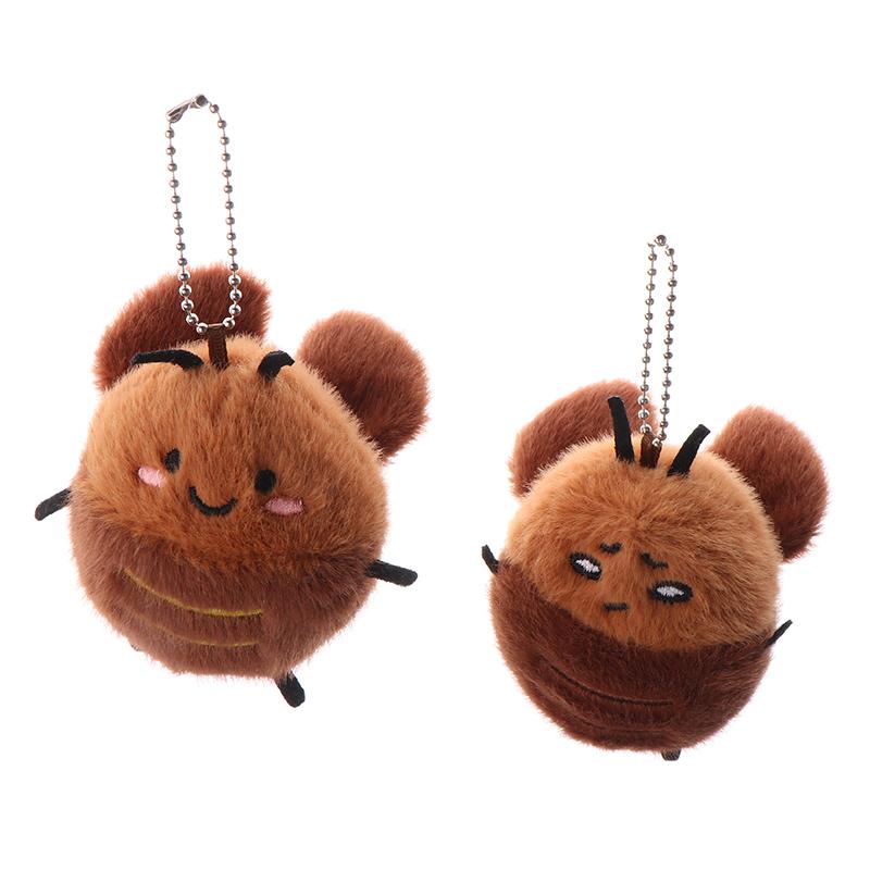 Cartoon Cockroach Plush Keychain Stuffed Animal Doll Keyring Lovely Backpack Pendant Car Key Holder Decoration Couple Gifts