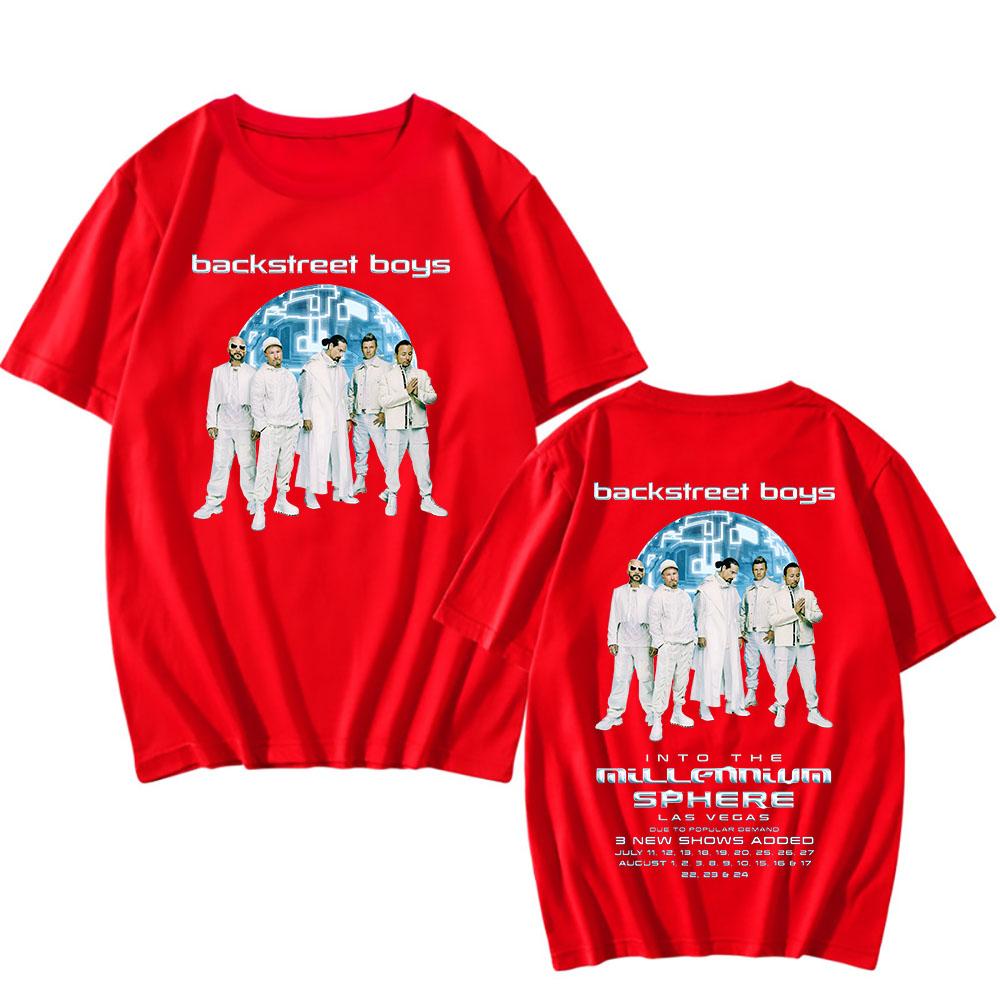 

Backstreet Boys Тур Into The Millennium 2026 Футболка с коротким рукавом Летние мужские футболки Модная футболка с принтом группы Унисекс XS красный
