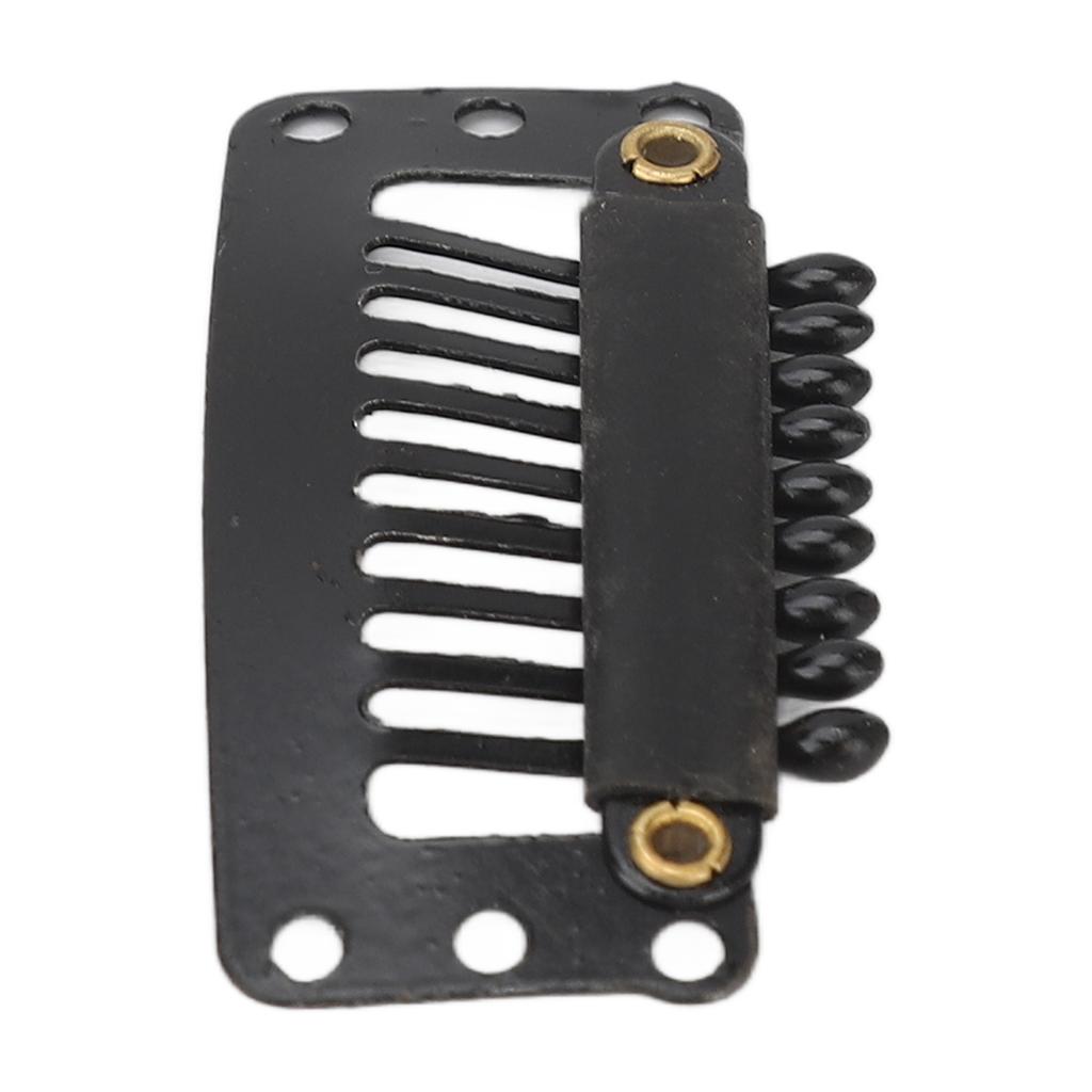 100pcs 9 Teeth Hair Extension Clips Multipurpose 32mm U Shape Snap Clips for Women Hair Extensions DIY Black