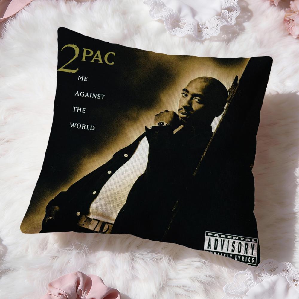 2P-PAC Tupac S-Shakur Cushion Cover Premium Comfort Reversible Pillow Cove -Two in One Design for Any Room & Car Interior