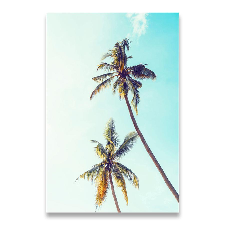 Pittura su Tela Paesaggio Vintage Tavola da Surf Palme Furgone da Surf Poster di Viaggio Vacanza Stampa Arte Murale Immagini Per Decorazione Casa