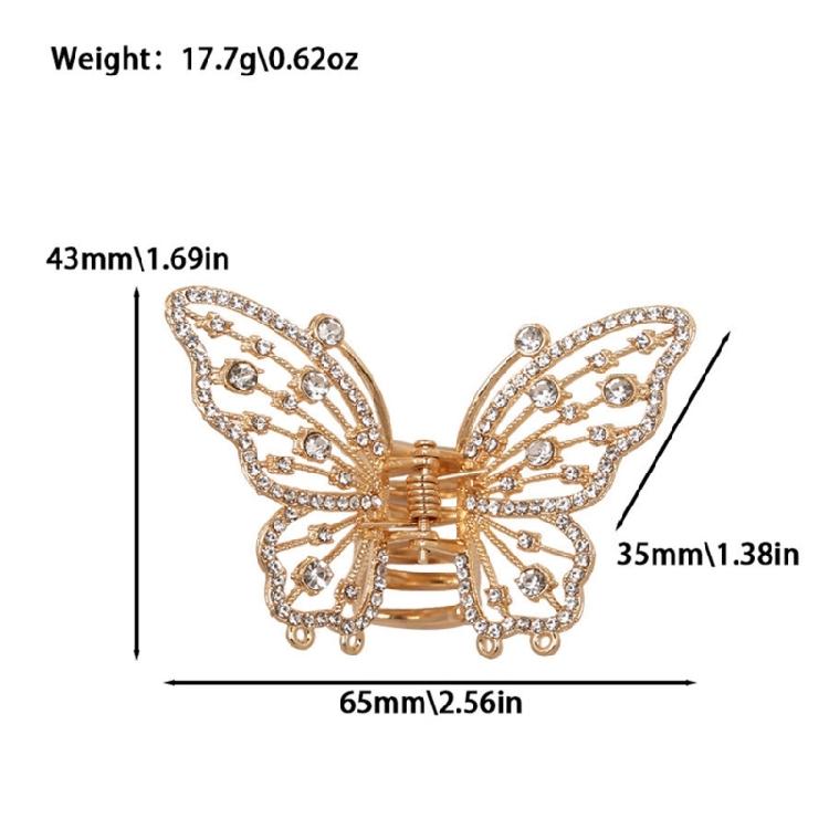 Pinza per Capelli alla Moda per Acconciature a Chignon, Treccine, Design Antiscivolo, Dettaglio Strass, Decorazione per Capelli, Accessorio per Capelli in Metallo